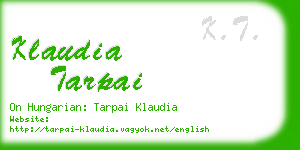 klaudia tarpai business card